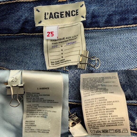 L'AGENCE Adele High Rise Crop Stovepipe Jean 25 Fallbrook Rip Knees - Picture 5 of 12